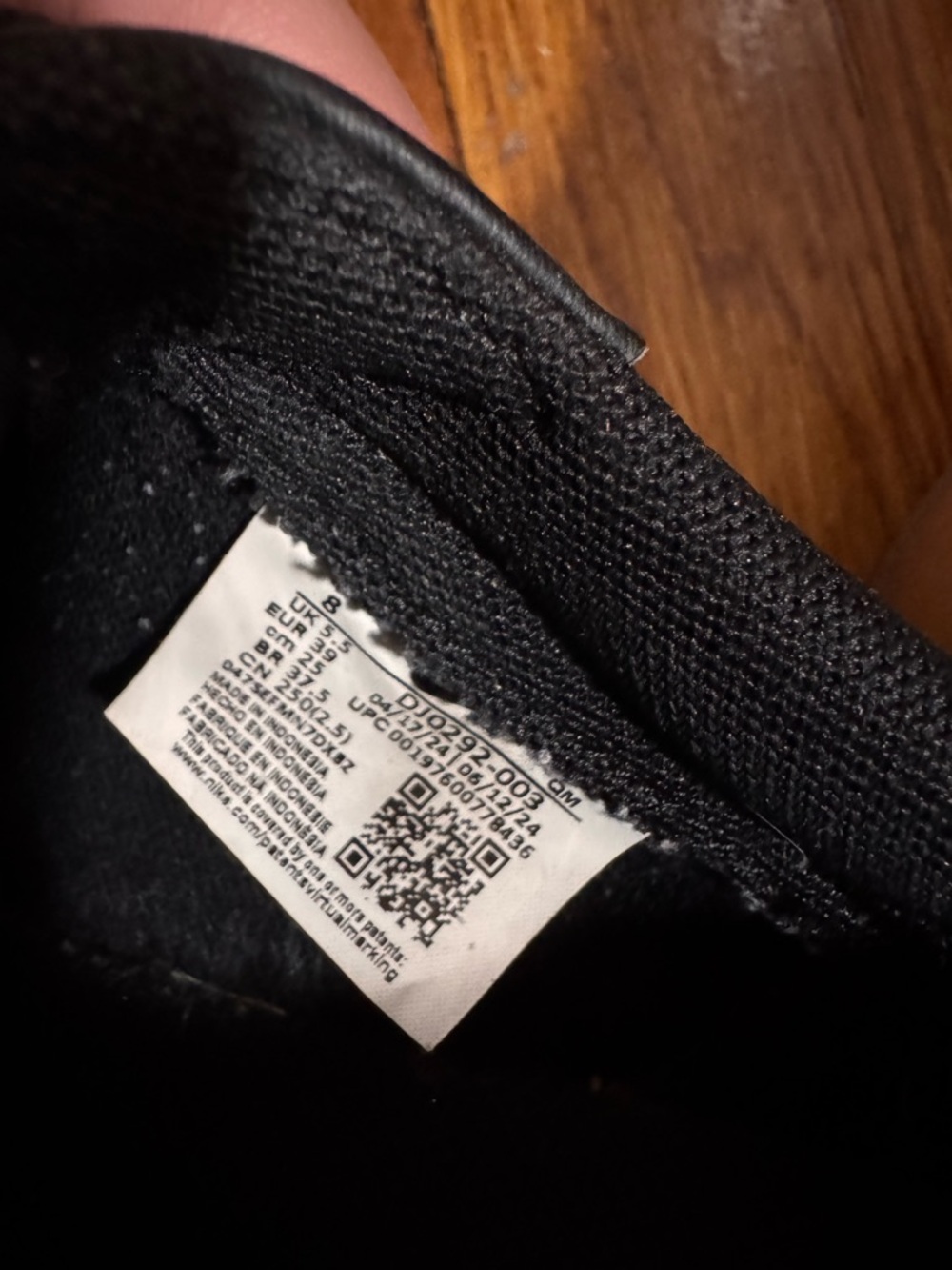 Nike Black Leather Sneakers with Gum Soles - Picture 4 of 4
